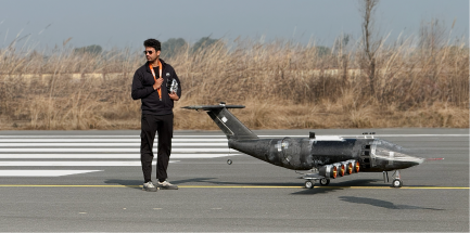 Engineer working on aircraft design